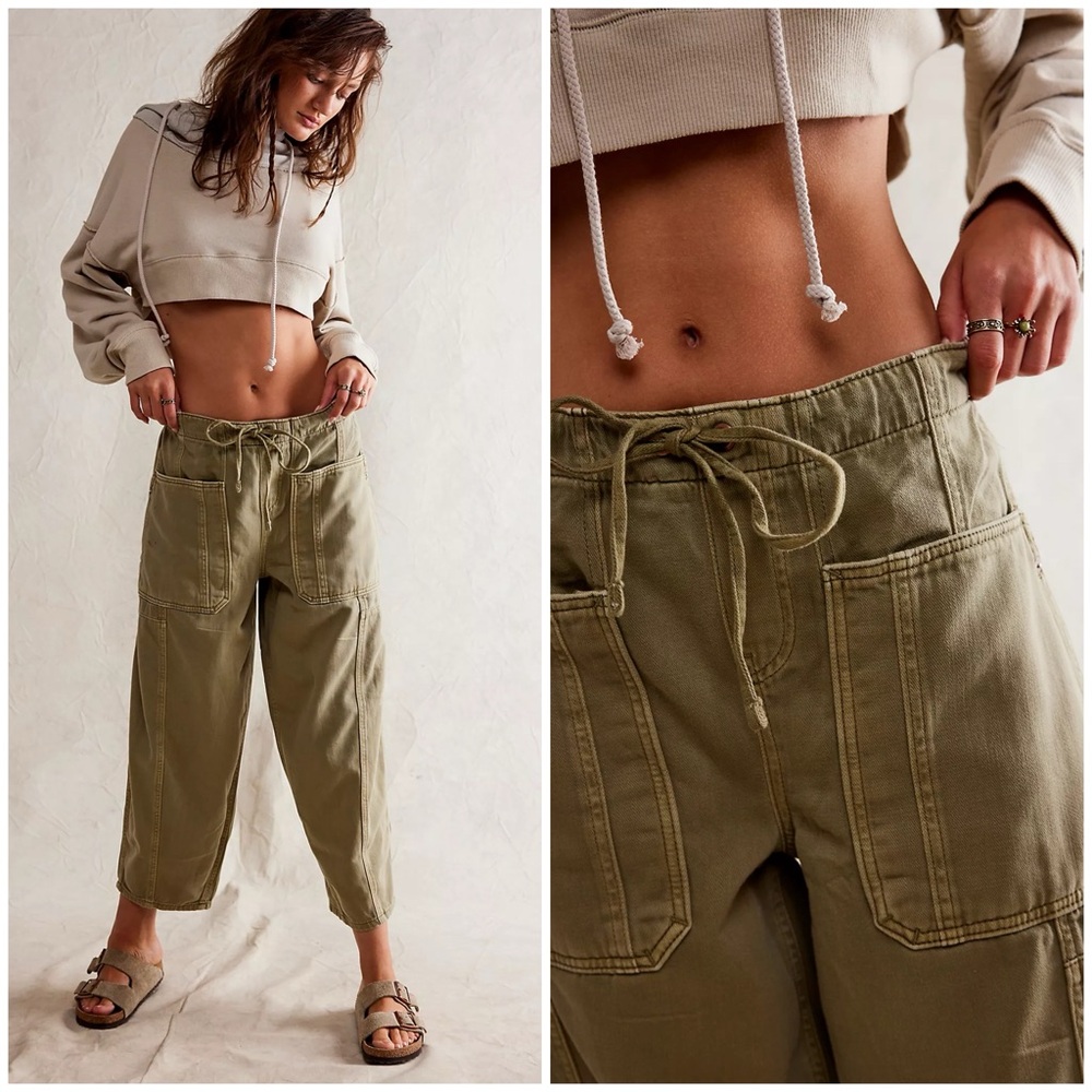We The Free Silverton Pull On Barrel Jeans in Aloe